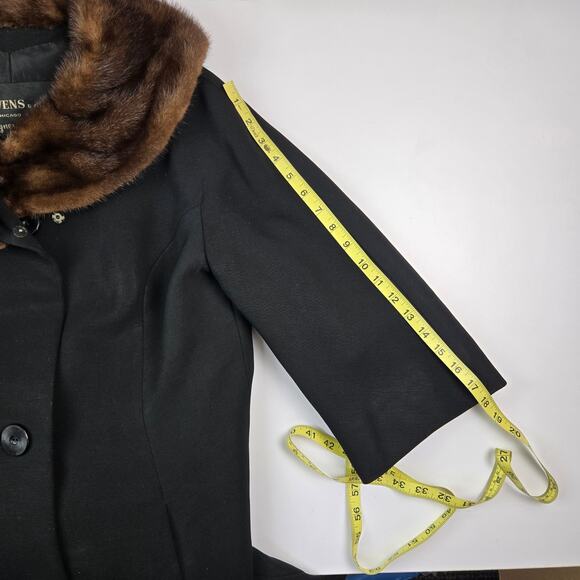 Vintage Womens Chas A Stevens Pea Coat Overcoat Size Medium Mink 3/4 Sleeve - Picture 6 of 12